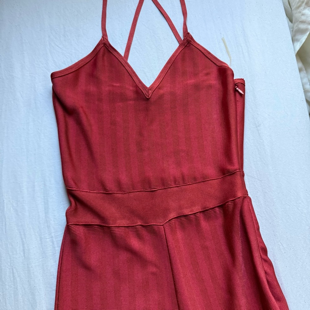 HOUSE OF CB coral striped chunky knit‎ sleeveless jumpsuit - Picture 3 of 6